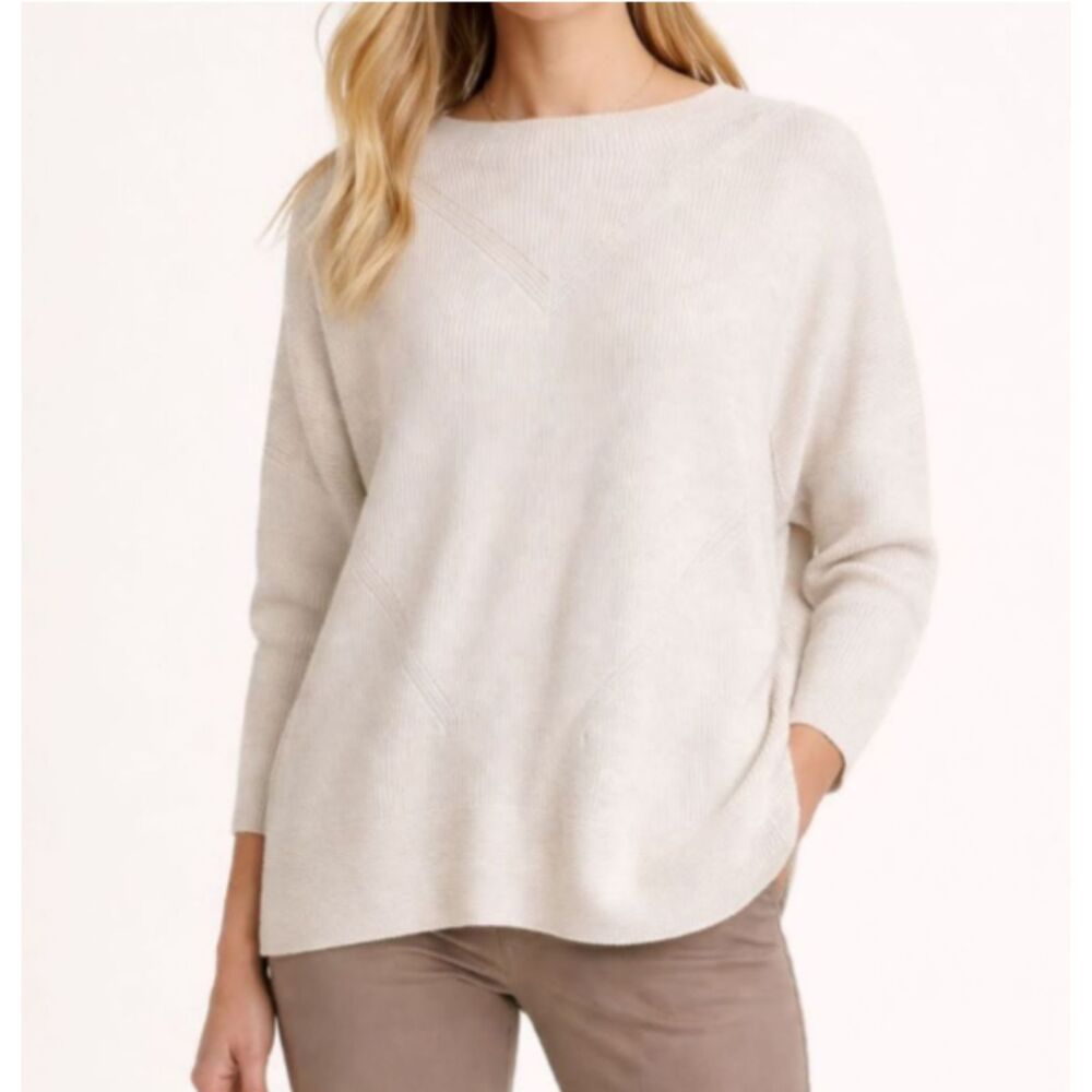 Nic + Zoe Shaker Stitch Mock Neck Sweater Size Large